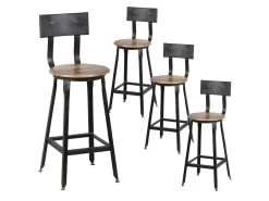 INDUS - Lot De 4 Chaises Snack Industriel H65