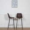 Lot De 2 Tabourets De Bar Vintage LUCIEN Marron - Hauteur D'assise 75cm - HAPPY GARDEN -Vous savez quand c'est un magasin de meubles. tabouret de bar 9218957