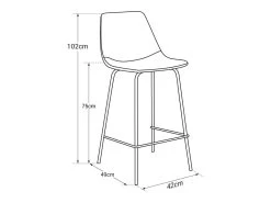 Lot De 2 Tabourets De Bar Vintage LUCIEN Marron - Hauteur D'assise 75cm - HAPPY GARDEN -Vous savez quand c'est un magasin de meubles. tabouret de bar 9218965