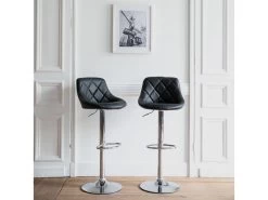 Lot De 2 Tabourets De Bar Noir JASPER - HAPPY GARDEN