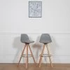 Lot De 2 Tabourets Scandinaves TOBIAS Gris Avec Coussin - HAPPY GARDEN -Vous savez quand c'est un magasin de meubles. tabouret de bar 9219005