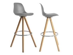 Lot De 2 Tabourets Scandinaves TOBIAS Gris Avec Coussin - HAPPY GARDEN 9 Lot De 2 Tabourets Scandinaves TOBIAS Gris Avec Coussin - HAPPY GARDEN -Vous savez quand c'est un magasin de meubles. tabouret de bar 9219009