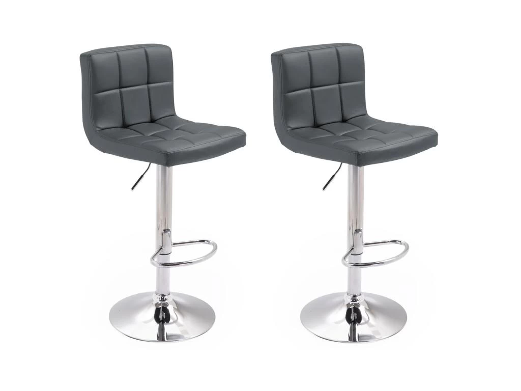 Lot De 2 Tabourets De Bar Gris MIKE - HAPPY GARDEN 4 Lot De 2 Tabourets De Bar Gris MIKE - HAPPY GARDEN – Image 2