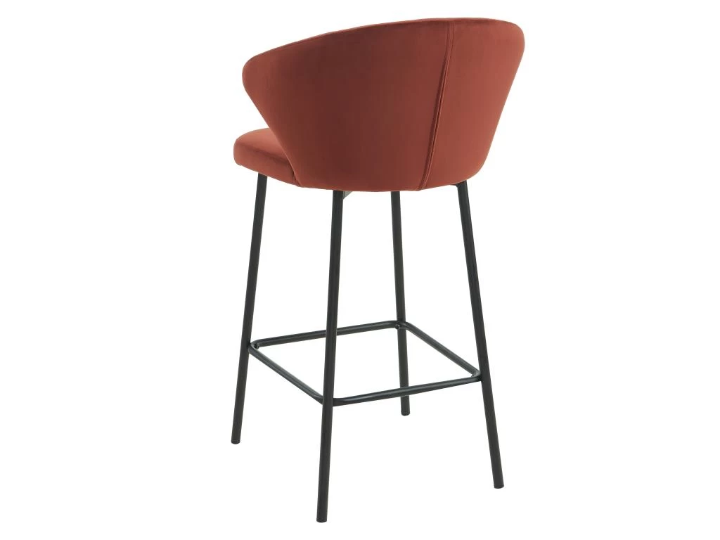 Lot De 2 Tabourets - Velours Et Métal - Terracotta - CRUSTI 8 Lot De 2 Tabourets - Velours Et Métal - Terracotta - CRUSTI – Image 6