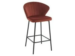 Lot De 2 Tabourets - Velours Et Métal - Terracotta - CRUSTI 13 Lot De 2 Tabourets - Velours Et Métal - Terracotta - CRUSTI -Vous savez quand c'est un magasin de meubles. tabouret de bar 9907241