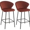 Lot De 2 Tabourets - Velours Et Métal - Terracotta - CRUSTI 2 Lot De 2 Tabourets - Velours Et Métal - Terracotta - CRUSTI -Vous savez quand c'est un magasin de meubles. tabouret de bar 9907251