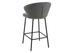 Lot De 2 Tabourets - Velours Et Métal - Gris - CRUSTI -Vous savez quand c'est un magasin de meubles. tabouret de bar 9914683