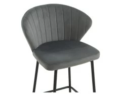 Lot De 2 Tabourets - Velours Et Métal - Gris - CRUSTI -Vous savez quand c'est un magasin de meubles. tabouret de bar 9914685
