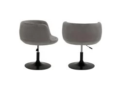 Tabouret De Bar En Velours Gris NOLAN - HAPPY GARDEN -Vous savez quand c'est un magasin de meubles. tabouret haut 10779253