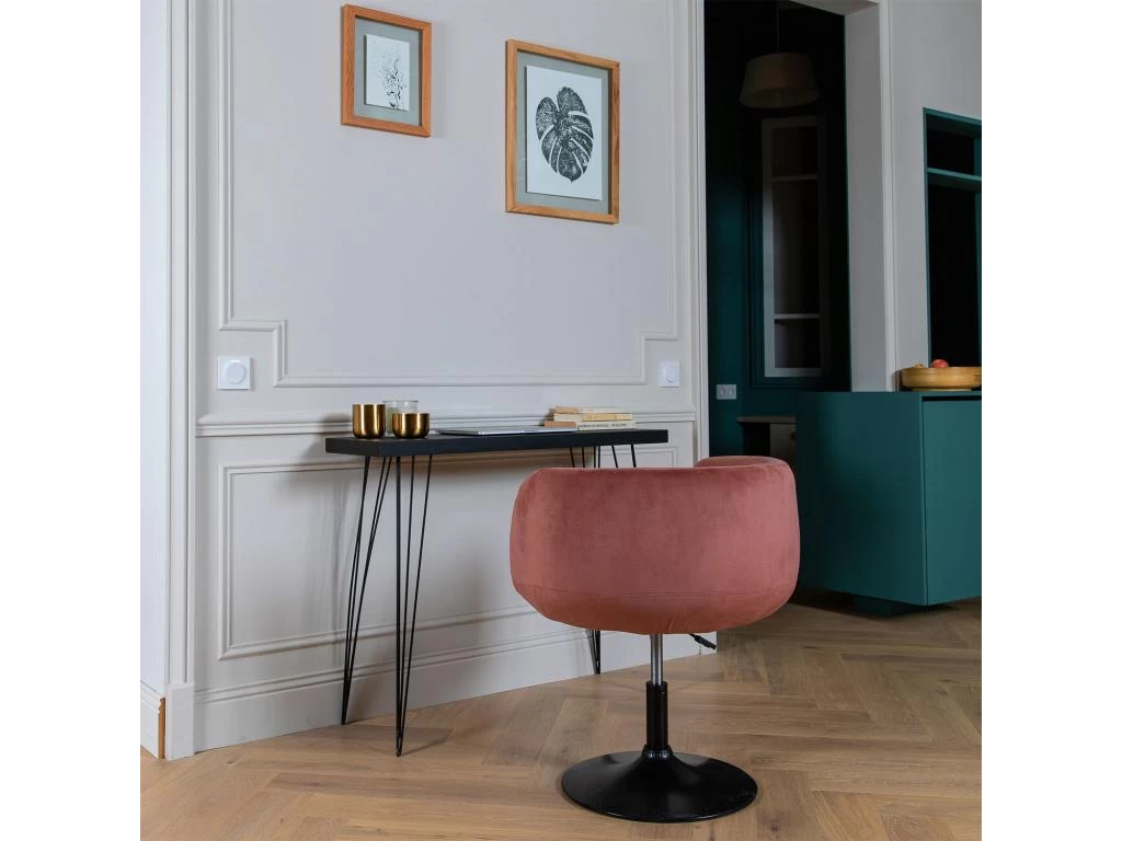 Tabouret De Bar En Velours Rose NOLAN - HAPPY GARDEN 8 Tabouret De Bar En Velours Rose NOLAN - HAPPY GARDEN – Image 6