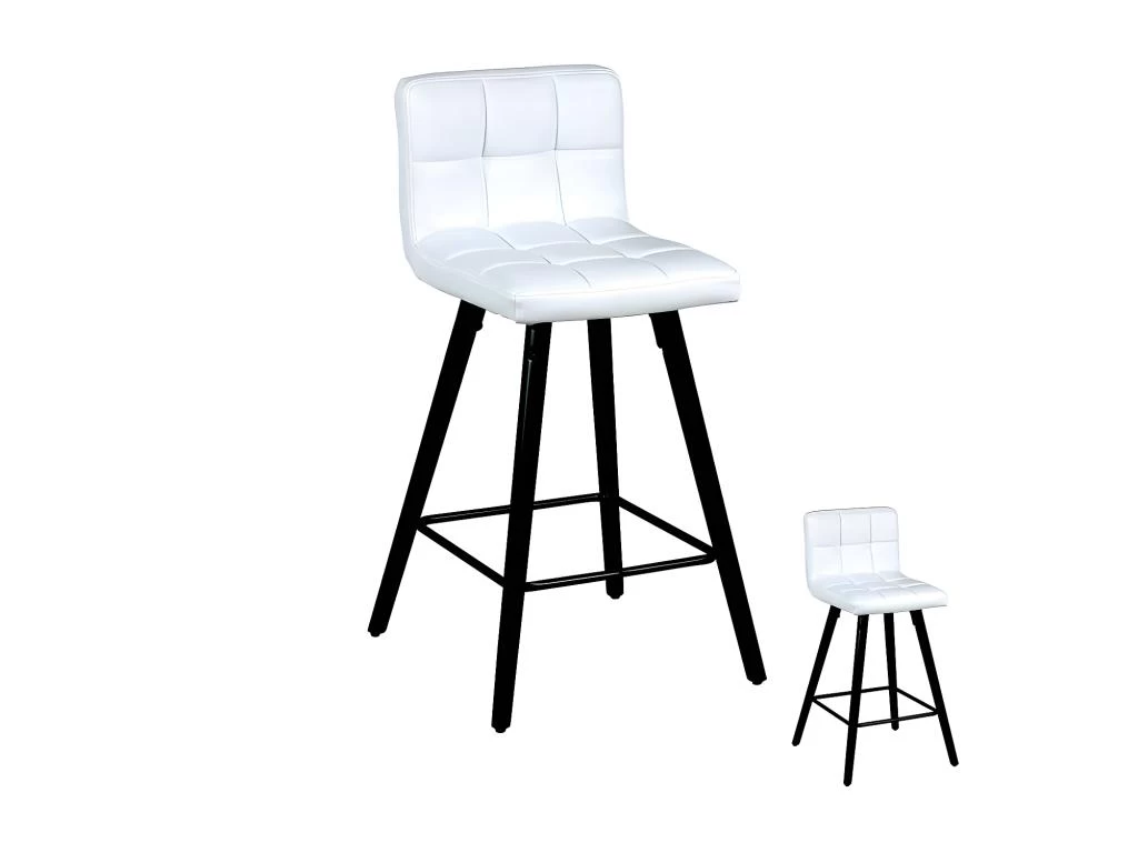 Duo De Tabourets De Bar Blanc - FUN 3 Duo De Tabourets De Bar Blanc - FUN