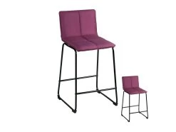 Duo De Tabourets De Bar Violet Tissu/Métal - RANG