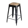 Tabouret De Bar Bois Massif/Métal - MISKA -Vous savez quand c'est un magasin de meubles. tabouret haut 11143317