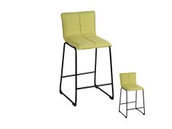 Duo De Tabourets De Bar Vert Tissu/Métal - RANG
