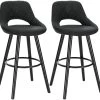 Lot De 2 Tabourets De Bar En Revêtement Tissu Avec Pieds En Bois Anthracite 19_0000563 2 Lot De 2 Tabourets De Bar En Revêtement Tissu Avec Pieds En Bois Anthracite 19_0000563 -Vous savez quand c'est un magasin de meubles. tabouret haut 11220759