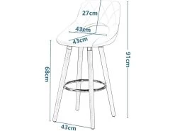 Lot De 2 Tabourets De Bar En Revêtement Tissu Avec Pieds En Bois Anthracite 19_0000563 -Vous savez quand c'est un magasin de meubles. tabouret haut 11220765