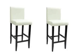 Lot De Deux Tabourets De Bar Design Chaise Siège Cuir Artificiel Blanc 1202148