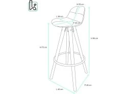 KAYELLES Lot De 2 Tabourets Design Scandinave Coussin SANA (blanc Gris) -Vous savez quand c'est un magasin de meubles. tabouret haut 11224877