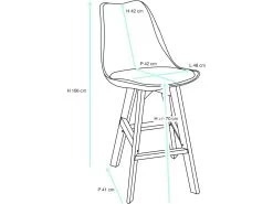 KAYELLES Lot De 2 Chaises Hautes De Bar Scandinave TIKA (Blanc Gris) -Vous savez quand c'est un magasin de meubles. tabouret haut 11224983