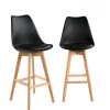 KAYELLES Lot De 2 Chaises Hautes De Bar Scandinave TIKA (Noir) -Vous savez quand c'est un magasin de meubles. tabouret haut 11224995