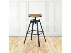 Lot De 2 Tabourets De Bar Industriel Métal Et Bois - NOTUS A -Vous savez quand c'est un magasin de meubles. tabouret haut 11333433