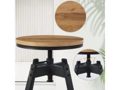 Lot De 2 Tabourets De Bar Industriel Métal Et Bois - NOTUS A -Vous savez quand c'est un magasin de meubles. tabouret haut 11333435