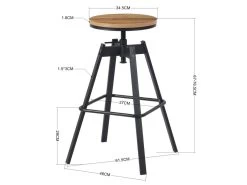 Lot De 2 Tabourets De Bar Industriel Métal Et Bois - NOTUS A -Vous savez quand c'est un magasin de meubles. tabouret haut 11333437