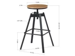Lot De 2 Tabourets De Bar Industriel Métal Et Bois - NOTUS A -Vous savez quand c'est un magasin de meubles. tabouret haut 11333445