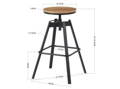Lot De 2 Tabourets De Bar Industriel Métal Et Bois - NOTUS A -Vous savez quand c'est un magasin de meubles. tabouret haut 11333447