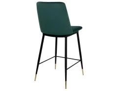 ENZO - Chaise De Bar En Velours Sauge, Métal Noir Et Doré, (x2) -Vous savez quand c'est un magasin de meubles. tabouret haut 11546745
