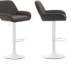 Lot De 2 Tabourets De Bar Moderne Et Confortable En Tissu Gris Foncé Pieds Trompette En Métal Blanc 10_0000333 1 Lot De 2 Tabourets De Bar Moderne Et Confortable En Tissu Gris Foncé Pieds Trompette En Métal Blanc 10_0000333 -Vous savez quand c'est un magasin de meubles. tabouret haut 12437263