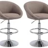 Lot De 2 Tabourets De Bar Hauteur Réglable Avec Repose-pieds En Tissu Taupe TDB10057 -Vous savez quand c'est un magasin de meubles. tabouret haut 12437319