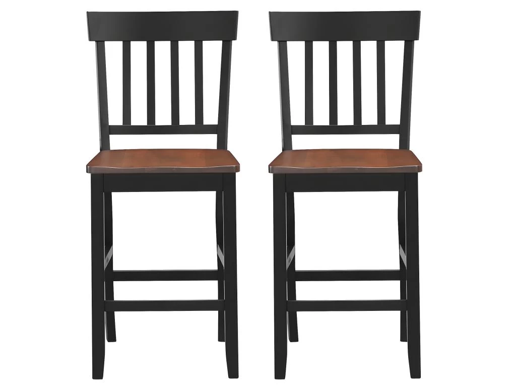 2 Tabourets Chaises De Bar Pour Comptoir En Bois De Caoutchouc Solide Siège En Noyer 20_0000020 4 2 Tabourets Chaises De Bar Pour Comptoir En Bois De Caoutchouc Solide Siège En Noyer 20_0000020 – Image 2