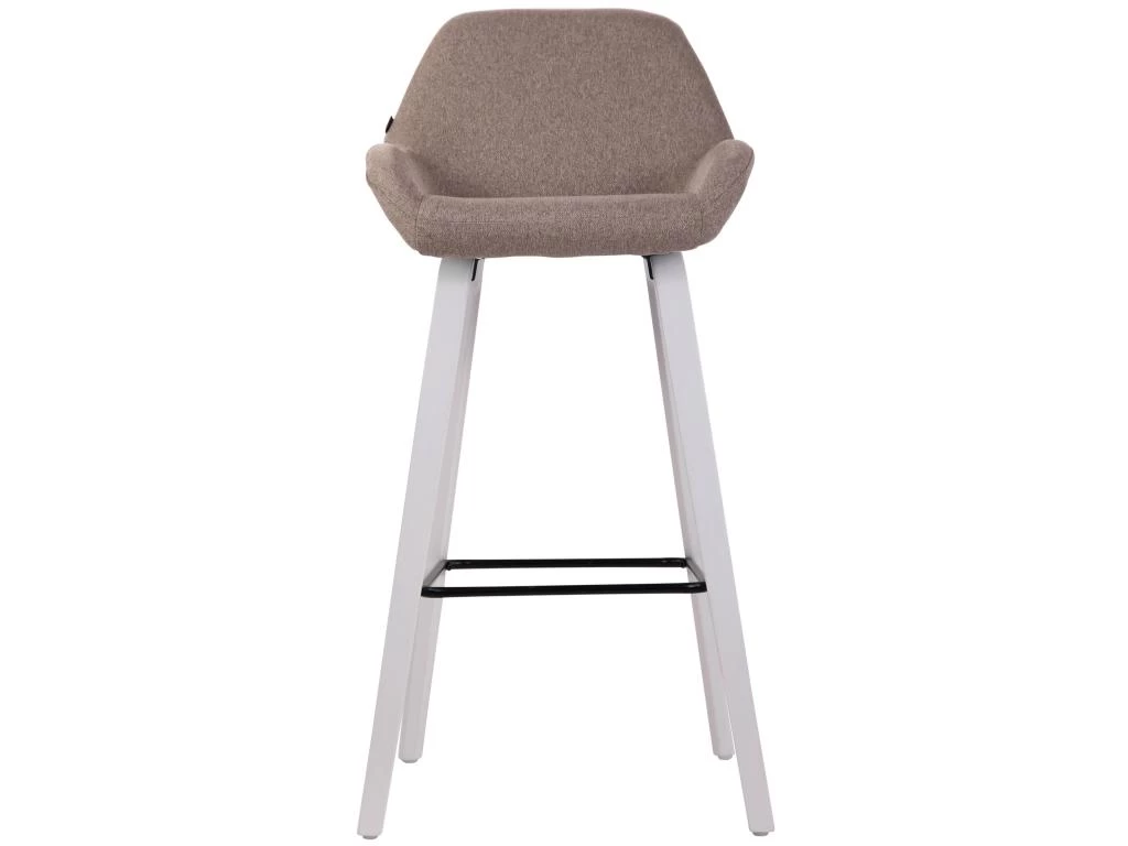 Lot De 2 Tabourets De Bar En Tissu Taupe Pieds En Bois De Chêne Blanc Design Original Robuste Et Confortable 10_0000414 5 Lot De 2 Tabourets De Bar En Tissu Taupe Pieds En Bois De Chêne Blanc Design Original Robuste Et Confortable 10_0000414 – Image 3