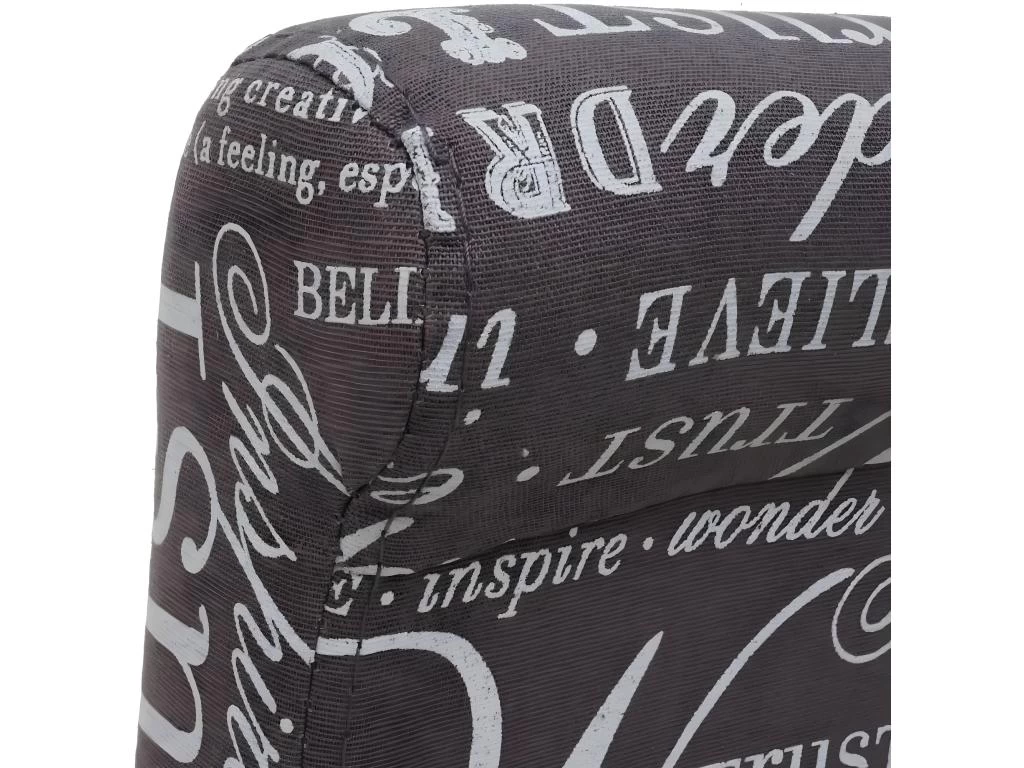 Lot De 2 Tabourets De Bar En Tissu Motif écriture Gris Pieds Foncés Avec Repose Pieds TDB04074 6 Lot De 2 Tabourets De Bar En Tissu Motif écriture Gris Pieds Foncés Avec Repose Pieds TDB04074 – Image 4