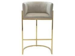 Lot De 2 Tabourets De Bar En Velours Et Acier Inoxydable - Beige Et Doré - PERIA De Pascal MORABITO -Vous savez quand c'est un magasin de meubles. tabouret haut 12486545