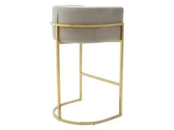 Lot De 2 Tabourets De Bar En Velours Et Acier Inoxydable - Beige Et Doré - PERIA De Pascal MORABITO -Vous savez quand c'est un magasin de meubles. tabouret haut 12486559
