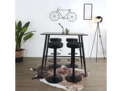SMIDO - Lot De 4 Tabourets Réglables Simili Noir -Vous savez quand c'est un magasin de meubles. tabouret haut 12600237