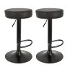 SMIDO - Lot De 2 Tabourets Réglables Simili Noir -Vous savez quand c'est un magasin de meubles. tabouret haut 12600321