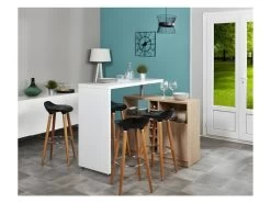 Lot De 4 Tabourets De Bar - Noir - Pied Metal Peinture Bois - L 39 X P 33 X H 70 Cm - OSLO -Vous savez quand c'est un magasin de meubles. tabouret haut 12968057