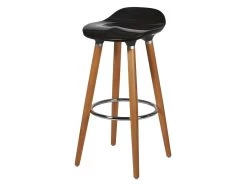 Lot De 4 Tabourets De Bar - Noir - Pied Metal Peinture Bois - L 39 X P 33 X H 70 Cm - OSLO -Vous savez quand c'est un magasin de meubles. tabouret haut 12968061