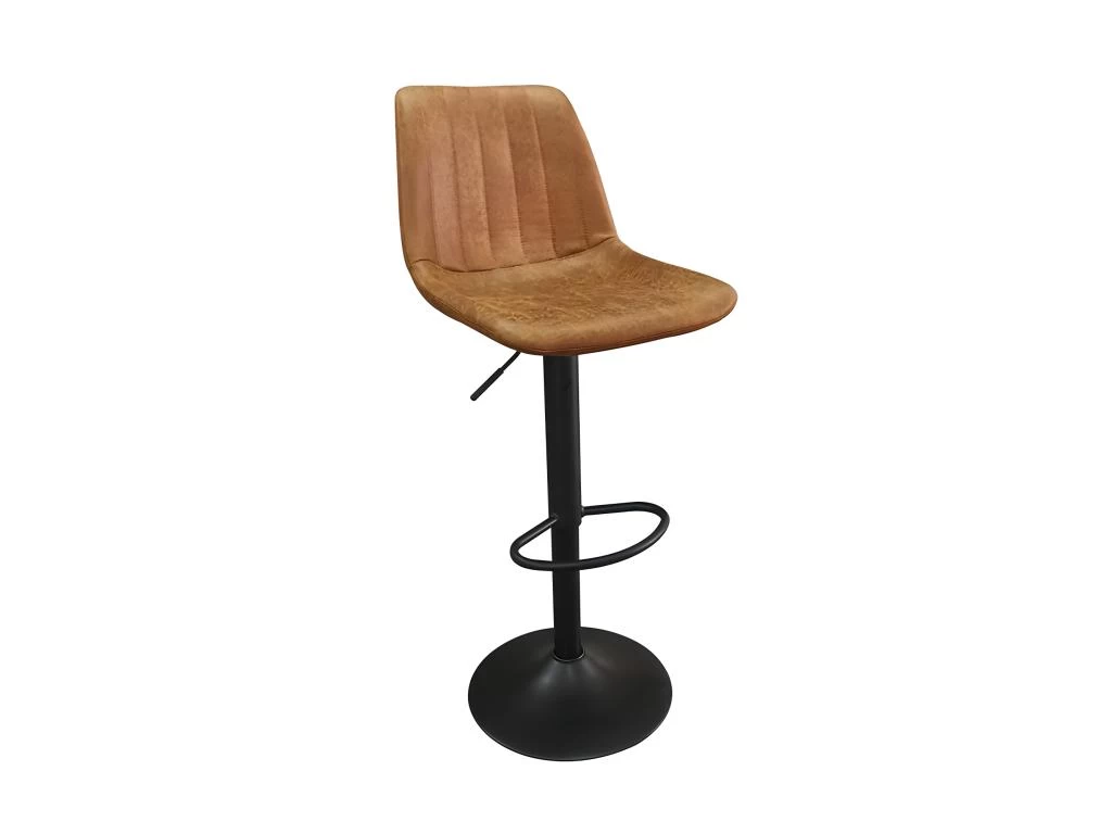 Tabouret De Bar Style Vintage Coloris Cognac. Collection BELFAST. 3 Tabouret De Bar Style Vintage Coloris Cognac. Collection BELFAST.