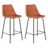 Lot De 2 Tabourets De Bar Vintage LUCIEN Cognac - Hauteur D'assise 65cm - HAPPY GARDEN -Vous savez quand c'est un magasin de meubles. tabouret haut 13089369