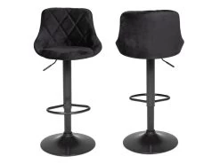 Lot De 2 Tabourets De Bar En Velours Noir ROBIN - HAPPY GARDEN 8 Lot De 2 Tabourets De Bar En Velours Noir ROBIN - HAPPY GARDEN -Vous savez quand c'est un magasin de meubles. tabouret haut 13094155
