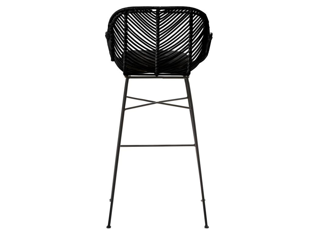 Nunuhai - Lot De 2 Tabourets De Bar En Rotin 76cm - Couleur - Noir 7 Nunuhai - Lot De 2 Tabourets De Bar En Rotin 76cm - Couleur - Noir – Image 5