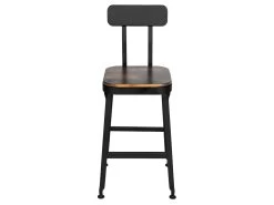 Chilly - Lot De 2 Chaises De Bar Métal Et Bois 63cm - Couleur - Bois Foncé / Noir -Vous savez quand c'est un magasin de meubles. tabouret haut 13305383