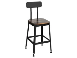 Chilly - Lot De 2 Chaises De Bar Métal Et Bois 63cm - Couleur - Bois Foncé / Noir -Vous savez quand c'est un magasin de meubles. tabouret haut 13305385