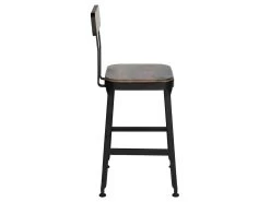 Chilly - Lot De 2 Chaises De Bar Métal Et Bois 63cm - Couleur - Bois Foncé / Noir -Vous savez quand c'est un magasin de meubles. tabouret haut 13305387