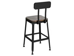 Chilly - Lot De 2 Chaises De Bar Métal Et Bois 63cm - Couleur - Bois Foncé / Noir -Vous savez quand c'est un magasin de meubles. tabouret haut 13305389