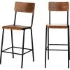 Arlet - Lot De 2 Chaises De Bar Métal Et Bois 67cm - Couleur - Bois Clair -Vous savez quand c'est un magasin de meubles. tabouret haut 13390781